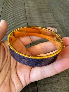Coach Signature C Purple Bangle Bracelet